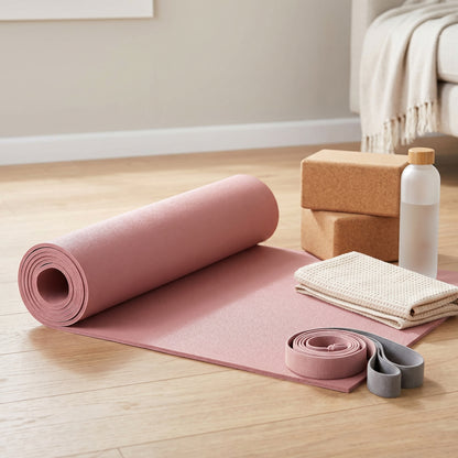 Wellness Favorite | Premium Non-Slip Yoga Mat | Home & Studio Practice | For Active Women | Elegant Blush Pink Finish