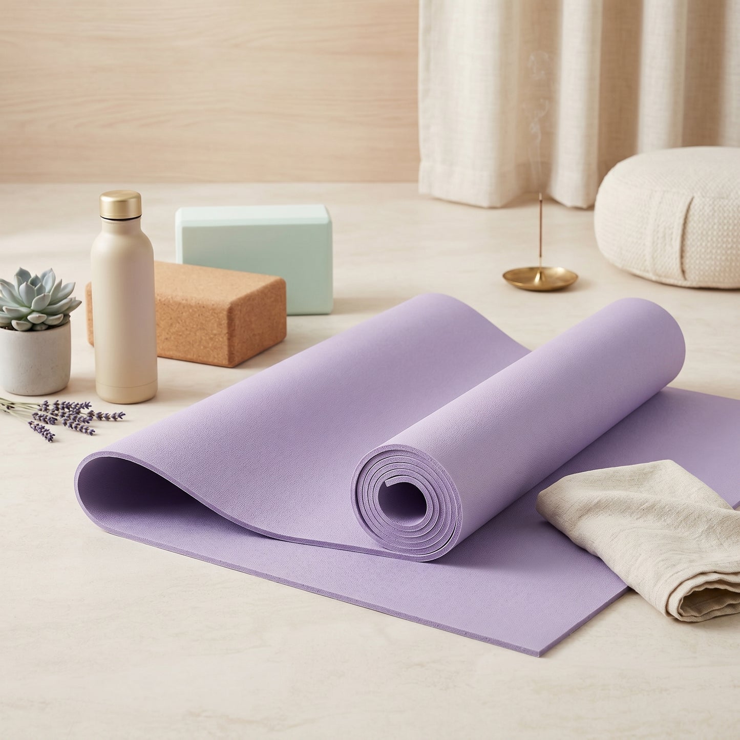 Wellness Must-Have | Premium Non-Slip Yoga Mat | Home & Studio Practice | For Yoga Enthusiasts | Elegant Lavender Finish