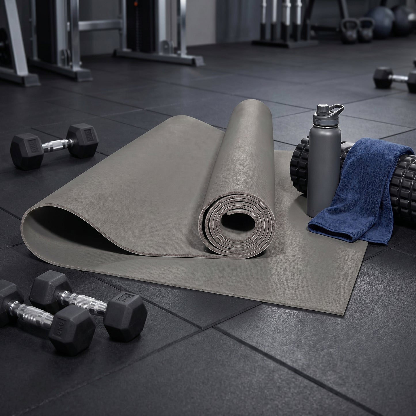 Wellness Essential | Premium Non-Slip Yoga Mat | Home & Studio Practice | For Active Lifestyles | Modern Gray Finish