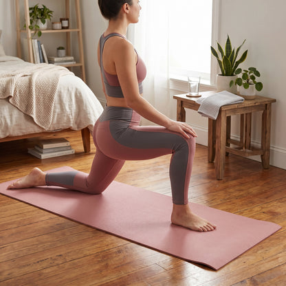 Wellness Favorite | Premium Non-Slip Yoga Mat | Home & Studio Practice | For Active Women | Elegant Blush Pink Finish
