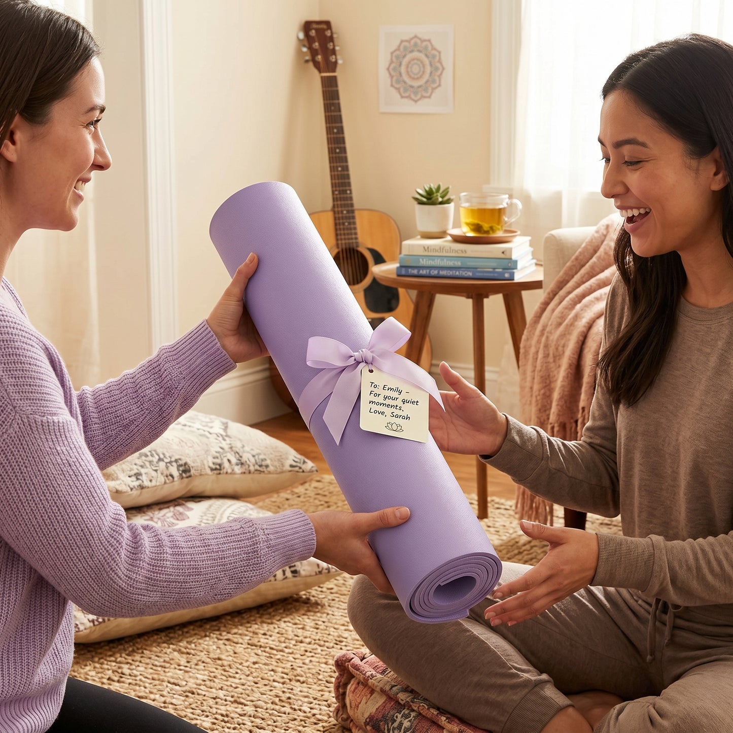 Wellness Must-Have | Premium Non-Slip Yoga Mat | Home & Studio Practice | For Yoga Enthusiasts | Elegant Lavender Finish