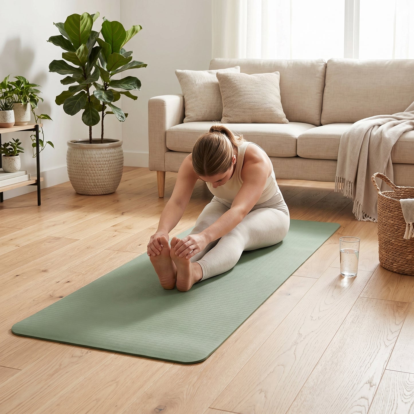 Wellness Favorite | Premium Non-Slip Yoga Mat | Home & Studio Practice | For Yoga Enthusiasts | Elegant Sage Green Finish