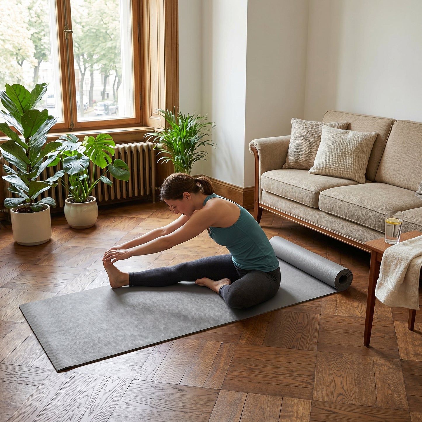 Wellness Essential | Premium Non-Slip Yoga Mat | Home & Studio Practice | For Active Lifestyles | Modern Gray Finish