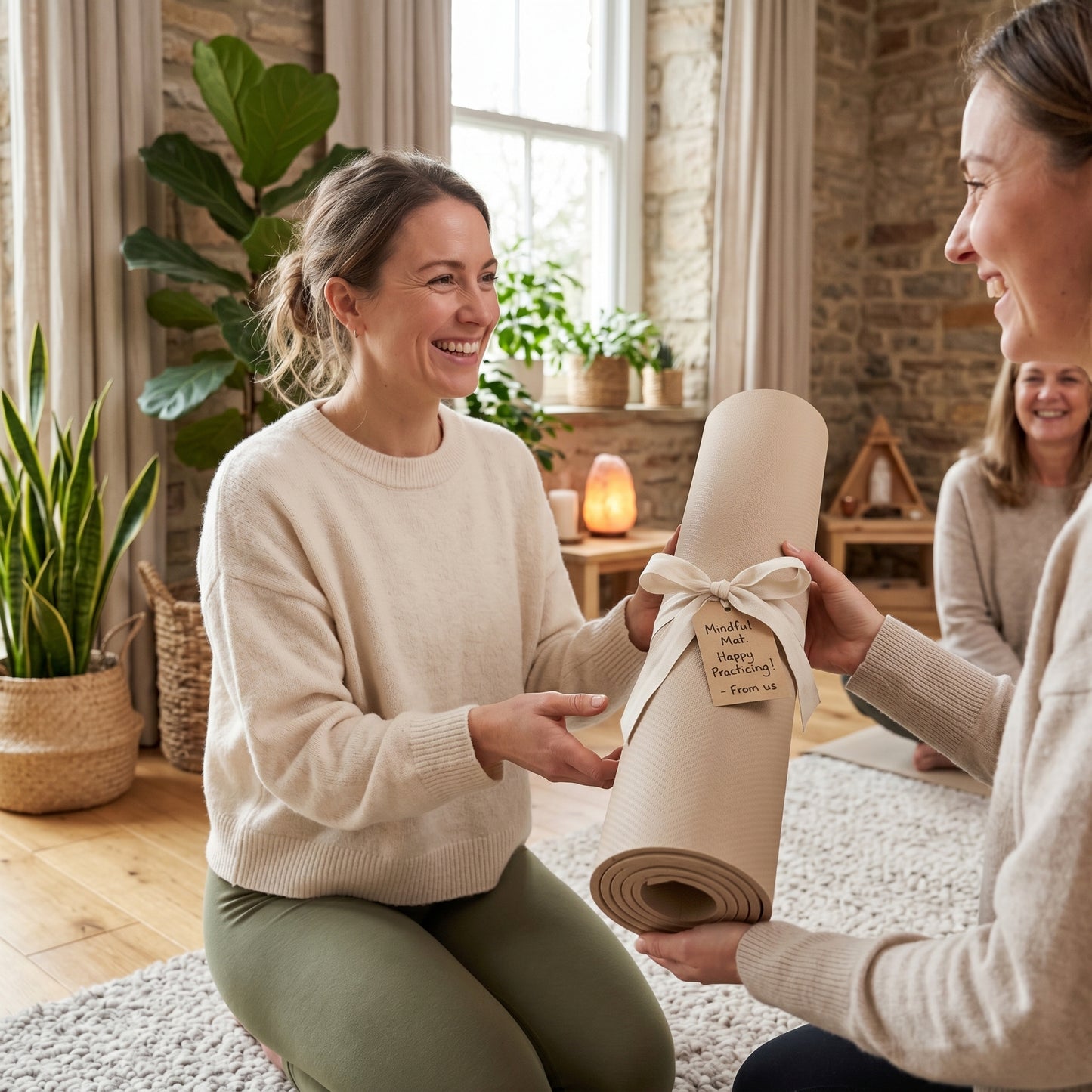 Wellness Lifestyle Essential | Premium Non-Slip Yoga Mat | Home & Studio Exercise | For Yoga Lovers | Elegant Sand Beige Design