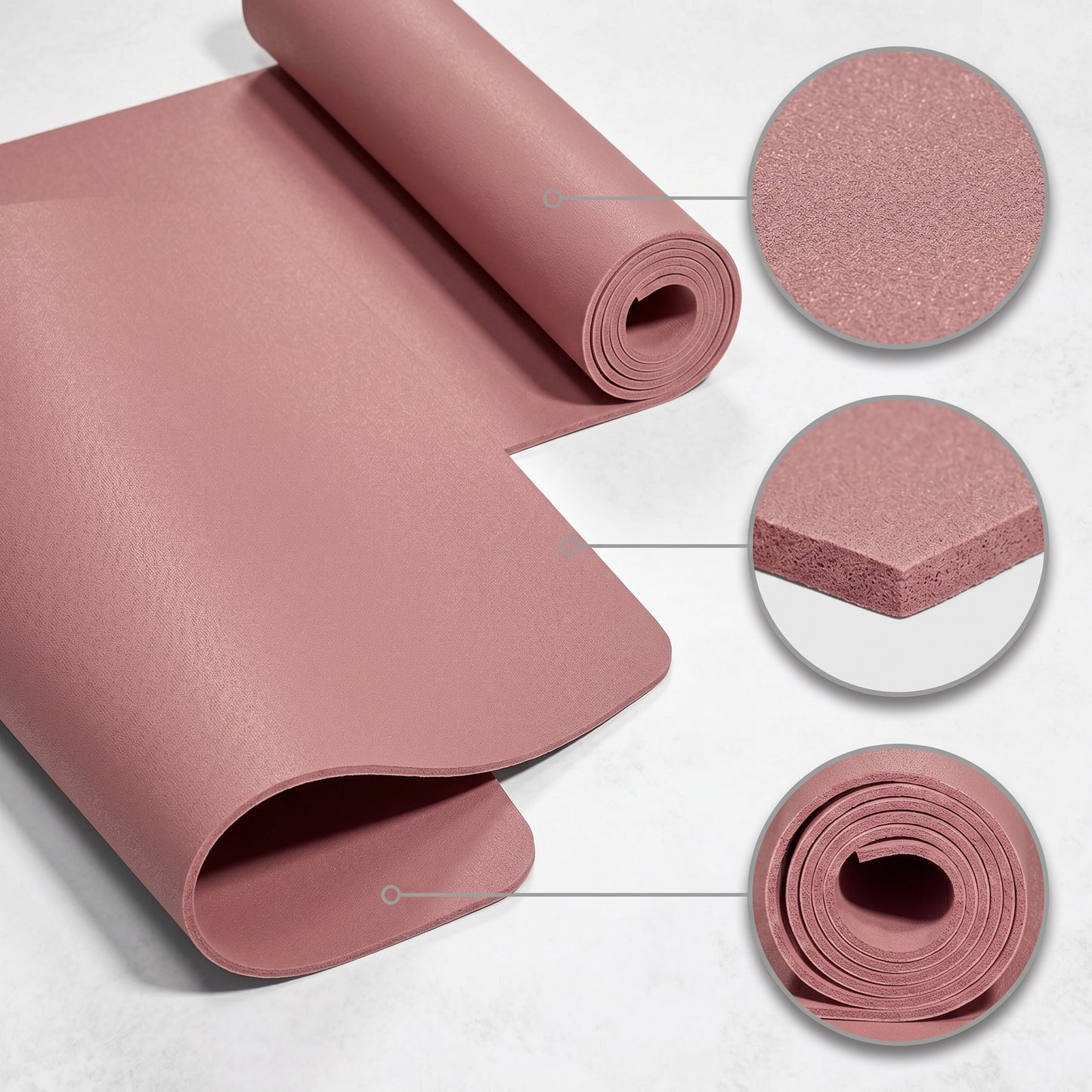 Wellness Favorite | Premium Non-Slip Yoga Mat | Home & Studio Practice | For Active Women | Elegant Blush Pink Finish