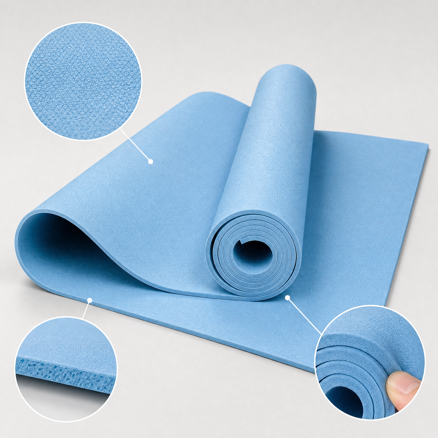 Daily Wellness Essential | Premium Non-Slip Yoga Mat | Home & Studio Practice | For Yoga Enthusiasts | Refreshing Sky Blue Finish
