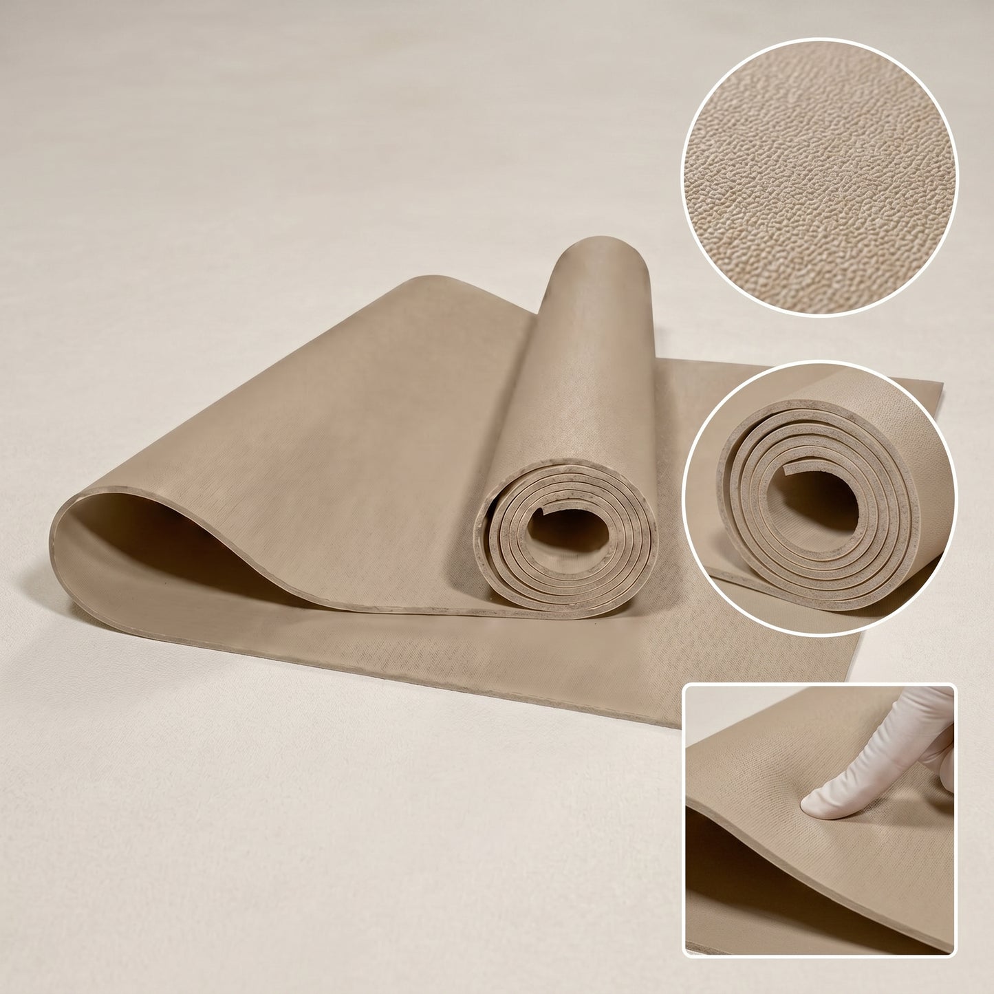 Wellness Lifestyle Essential | Premium Non-Slip Yoga Mat | Home & Studio Exercise | For Yoga Lovers | Elegant Sand Beige Design