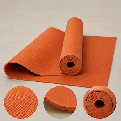 Energy Boost Essential | Premium Non-Slip Yoga Mat | Home & Studio Workouts | For Active Lifestyles | Vibrant Terracotta Orange Design