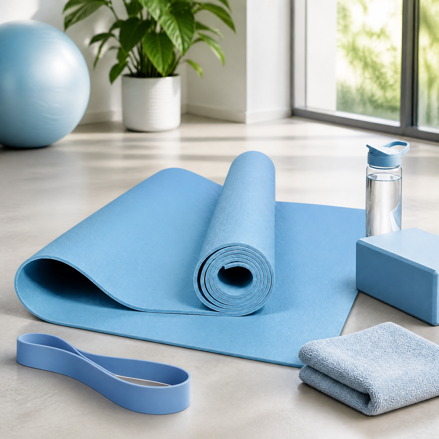Daily Wellness Essential | Premium Non-Slip Yoga Mat | Home & Studio Practice | For Yoga Enthusiasts | Refreshing Sky Blue Finish