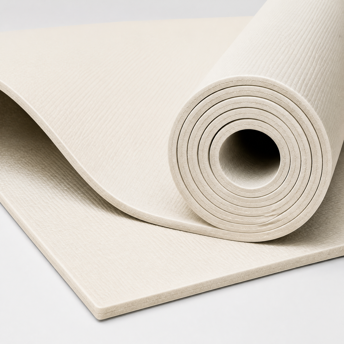 Wellness Essential | Premium Non-Slip Yoga Mat | Home & Studio Practice | For Yoga Enthusiasts | Elegant Ivory Minimalist Design