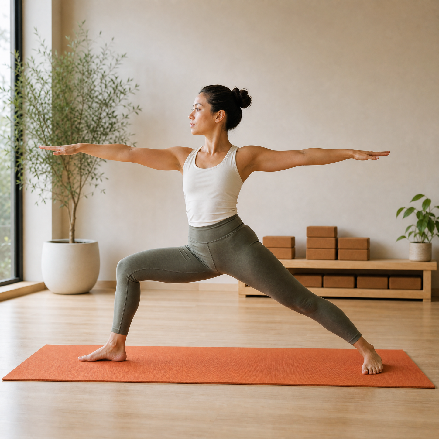 Energy Boost Essential | Premium Non-Slip Yoga Mat | Home & Studio Workouts | For Active Lifestyles | Vibrant Terracotta Orange Design