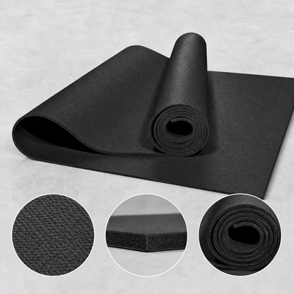 Fitness Essential | Premium Non-Slip Yoga Mat | Home & Studio Training | For Active Lifestyles | Sleek Black Finish
