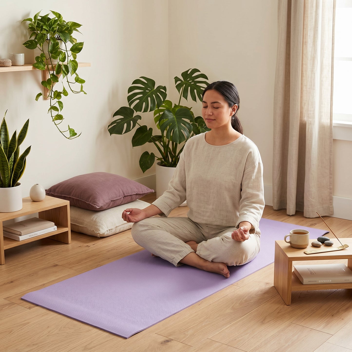 Wellness Must-Have | Premium Non-Slip Yoga Mat | Home & Studio Practice | For Yoga Enthusiasts | Elegant Lavender Finish