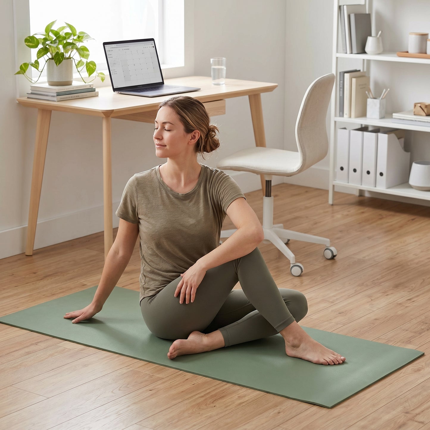 Wellness Favorite | Premium Non-Slip Yoga Mat | Home & Studio Practice | For Yoga Enthusiasts | Elegant Sage Green Finish