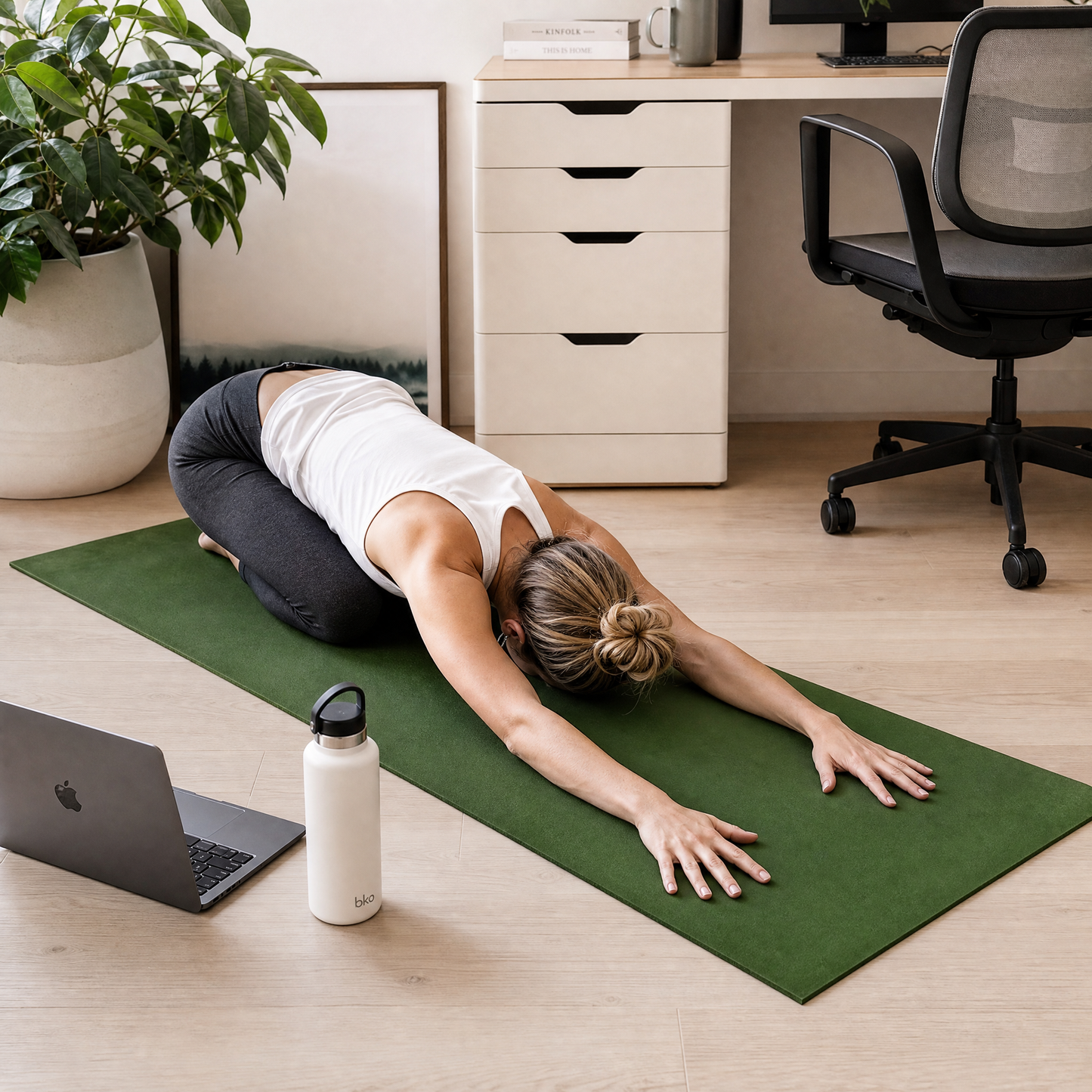 Nature-Inspired Essential | Premium Non-Slip Yoga Mat | Home & Studio Training | For Wellness Enthusiasts | Refreshing Forest Green Design