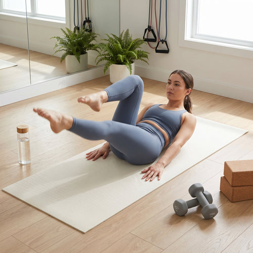 Wellness Essential | Premium Non-Slip Yoga Mat | Home & Studio Practice | For Yoga Enthusiasts | Elegant Ivory Minimalist Design